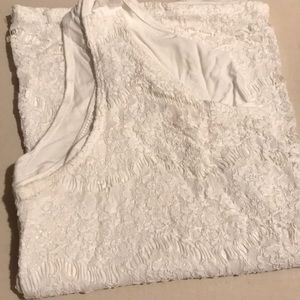 Lace white tank - plain white back